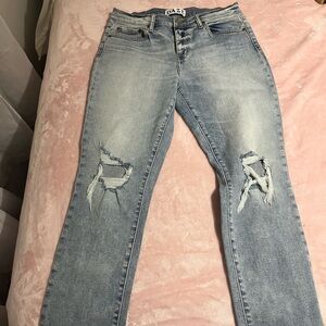 Daze Light Blue Straight Leg Women's Jeans